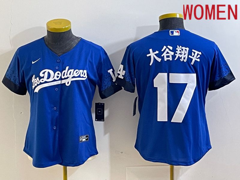 Women Los Angeles Dodgers #17 Ohtani Blue Nike Game MLB Jersey style 5